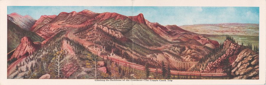 Artistic view of the Short Line route passed the Rock Creek, St. Peter and Duffield area